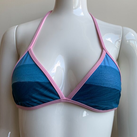 Aaron Chang Blue wave reversible navy bikini - Picture 3 of 12